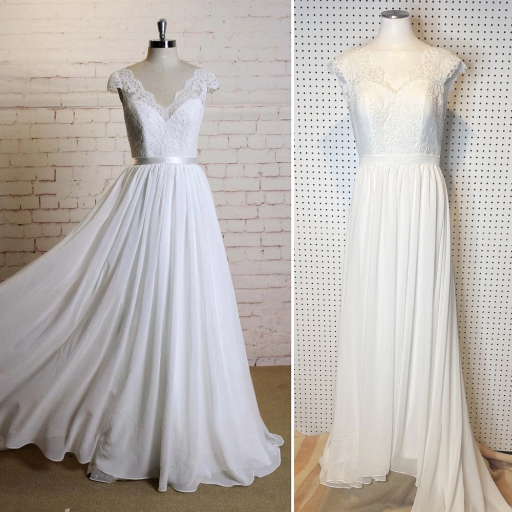 Elegant White Lace Evening Gown